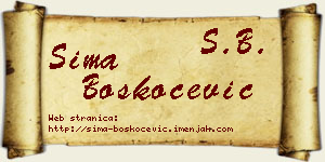 Sima Boškoćević vizit kartica